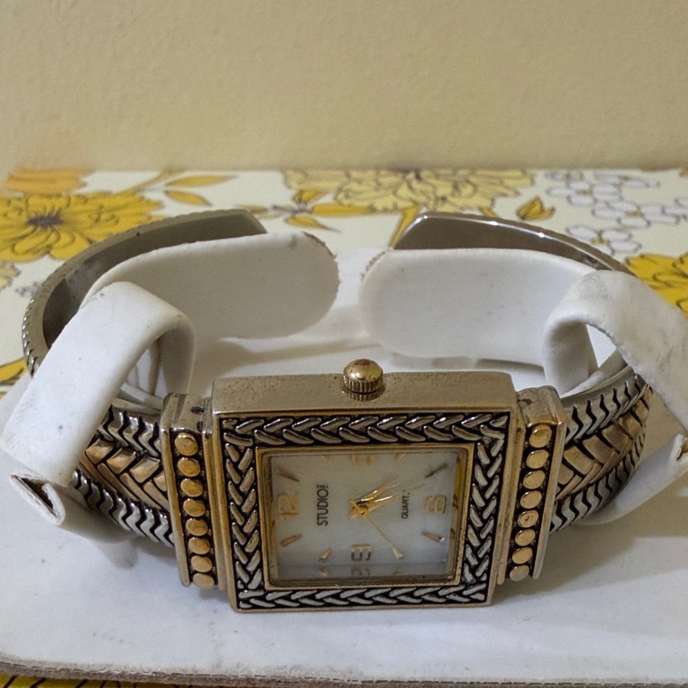 Studio Women's Two-Tone Gold and Silver Watch 7 inches